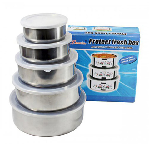 BỘ 5 THỐ INOX ĐỰNG THỰC PHẨM SIÊU TIỆN LỢI CÓ NẮP ĐẬY