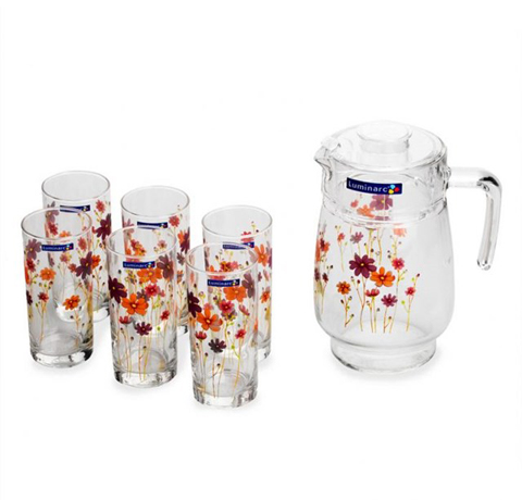 BỘ BÌNH LY THỦY TINH LUMINARC COUNTRY FLOWER G1959