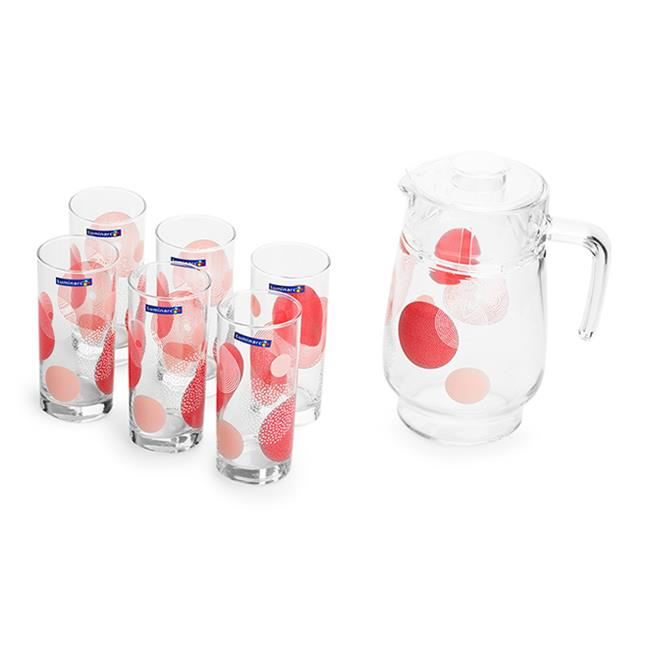 BỘ BÌNH LY THỦY TINH LUMINARC CONSTELLATION RED G8277