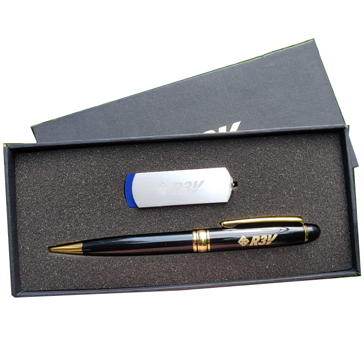 MẪU BỘ GIFTSET QUÀ TẶNG KIM LOẠI KHẮC LOGO R3V