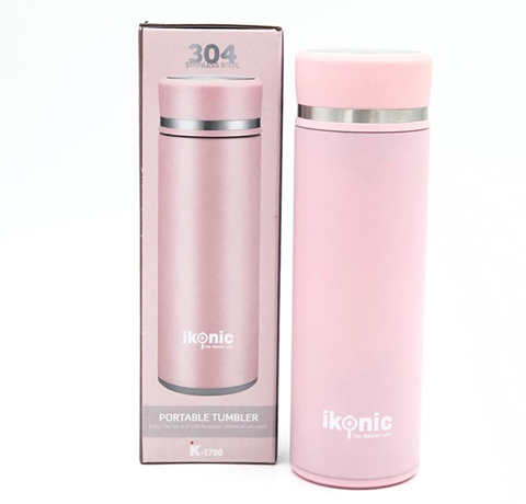 QUÀ TẶNG IN LOGO MẪU BÌNH GIỮ NHIỆT 420ml (HỒNG)