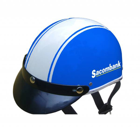 NÓN BẢO HIỂM NỮA ĐẦU LOẠI PHỔ THÔNG IN LOGO QUẢNG CÁO