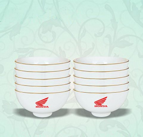 BỘ CHÉN MINH CHÂU MẠ VÀNG 10 CÁI LÀM QUÀ TẶNG QUẢNG CÁO