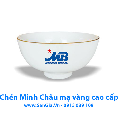CHÉN BÁT SỨ MINH CHÂU 11.4cm MẠ VÀNG QUÀ TẶNG CAO CẤP