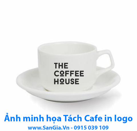 TÁCH CÀ PHÊ SỨ MINH CHÂU 130ml IN LOGO CHO QUÁN CAFE