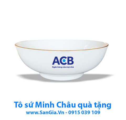 TÔ SỨ MẠ VÀNG MINH CHÂU 18cm LÀM QUÀ TẶNG VIP