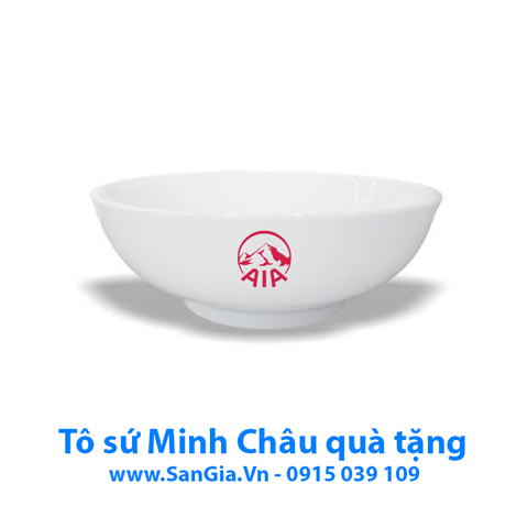 TÔ SỨ TRẮNG MINH CHÂU 20cm LÀM QUÀ TẶNG KHÁCH HÀNG