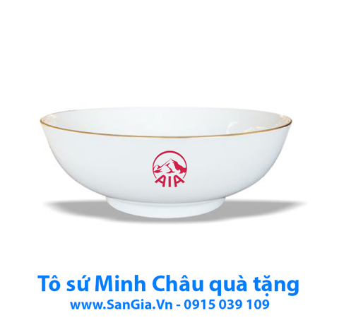TÔ SỨ MẠ VÀNG MINH CHÂU 20cm LÀM QUÀ TẶNG ĐẠI LÝ