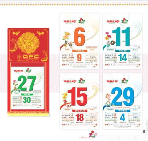 MẪU LỊCH CUỐN TREO TƯỜNG 52 TUẦN IN LOGO