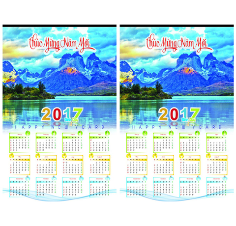 MẪU LỊCH TREO TƯỜNG 1 TỜ GIÁ RẺ IN LOGO