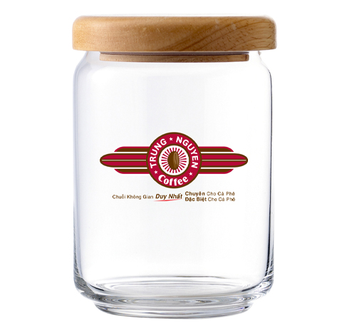 MẪU HŨ POP JAR NẮP GỖ 650ml IN LOGO