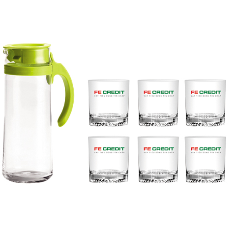 MẪU BỘ BÌNH 6 LY GHÉP OCEAN THÁI LAN IN LOGO