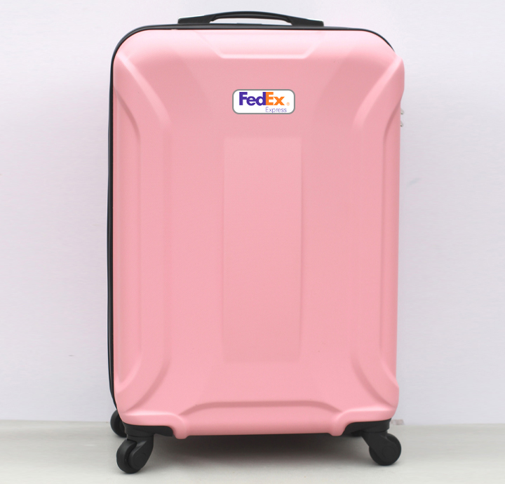 VALI QUÀ TẶNG GIÁ RẺ VÂN DỌC HỒNG 20inch IN LOGO 2 MÀU