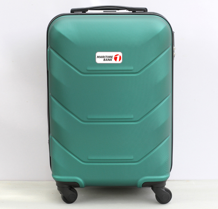 VALI VÂN CHỮ V XANH LAM 20inch IN LOGO MARITIME BANK