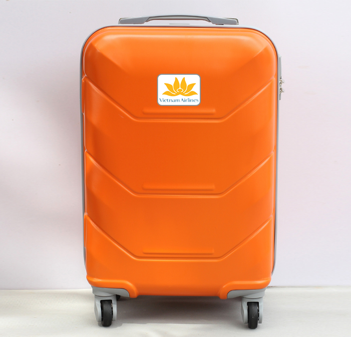 VALI QUÀ TẶNG VÂN CHỮ V CAM 20inch IN LOGO VNAIRLINE