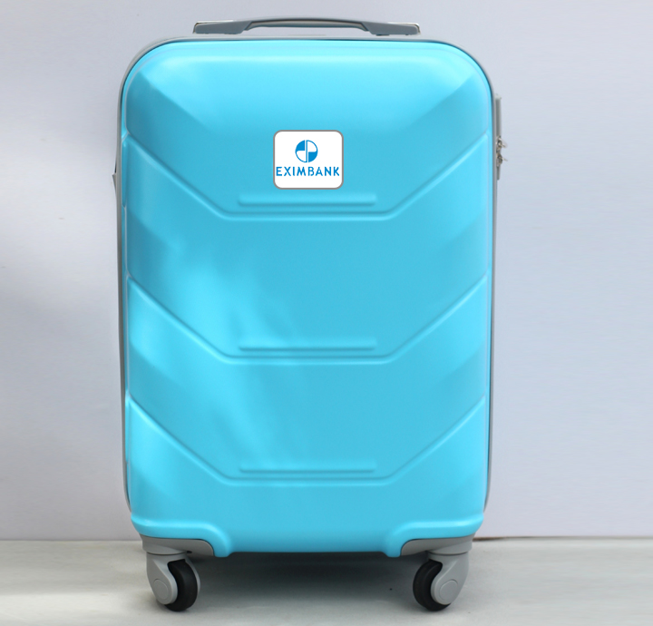 VALI VÂN CHỮ V XANH TRỜI ĐẬM 20inch IN LOGO EXIMBANK