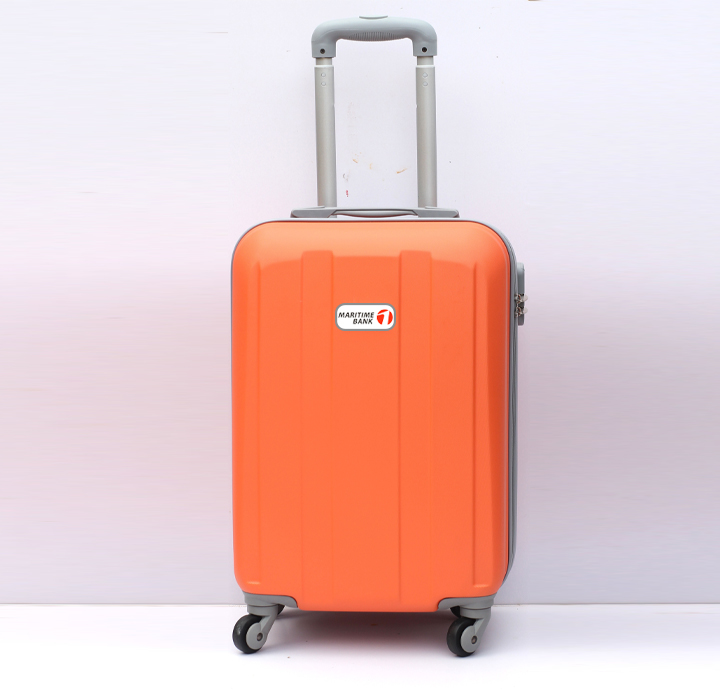 VALI KÉO SỌC LỚN CAM 24inch IN LOGO NGÂN HÀNG 2 MÀU