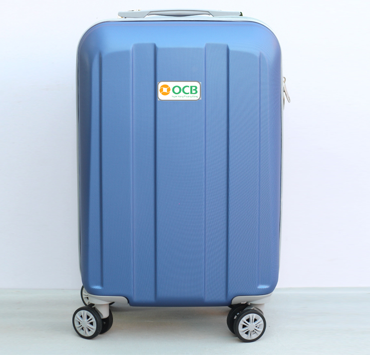 VALI KÉO GIÁ RẺ SỌC LỚN XANH BIỂN 24inch IN LOGO OCB