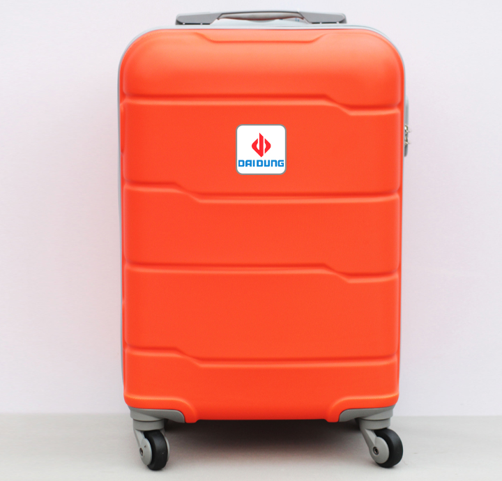 VALI KÉO GIÁ RẺ SỌC NGANG CAM 24inch IN LOGO 2 MÀU