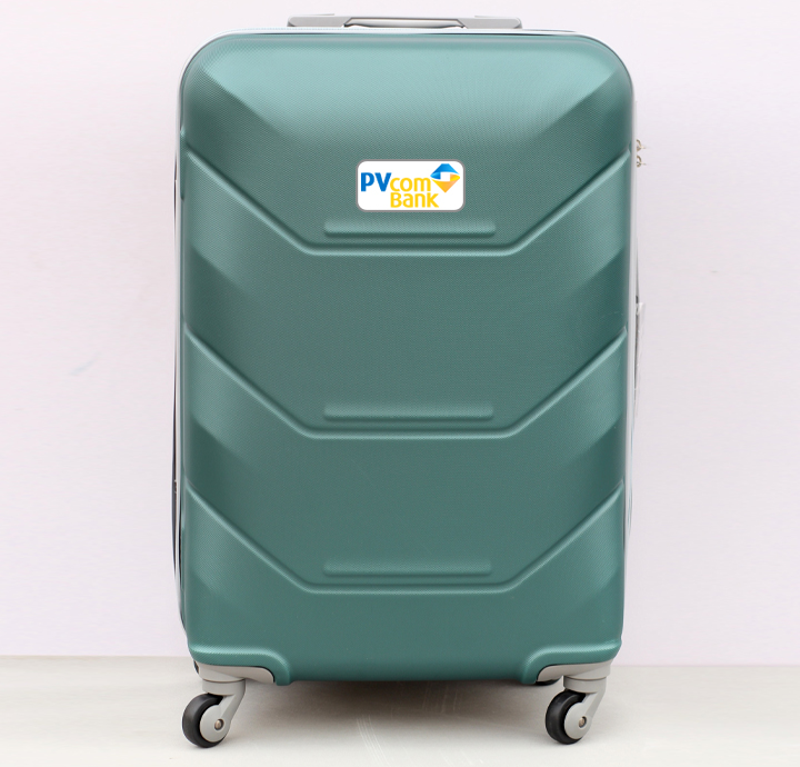 VALI QUẢNG CÁO VÂN CHỮ V 28inch IN LOGO PVCOMBANK