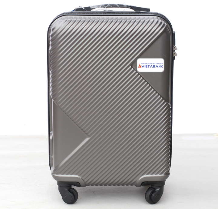 VALI KÉO GIÁ RẺ SỌC XÁM ĐẬM 28inch IN LOGO VIETABANK