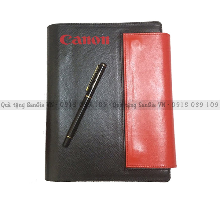 MẪU SỔ QUÀ TẶNG QUẢNG CÁO BÌA SIMILI LĂNG CẠNH IN LOGO CANON