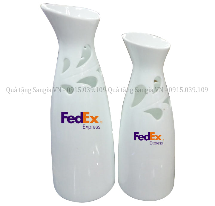 MẪU LỌ HOA BÁT TRÀNG CAO CẤP CHÀY VÁT KHOÉT HỌA TIẾT IN LOGO FEDEX