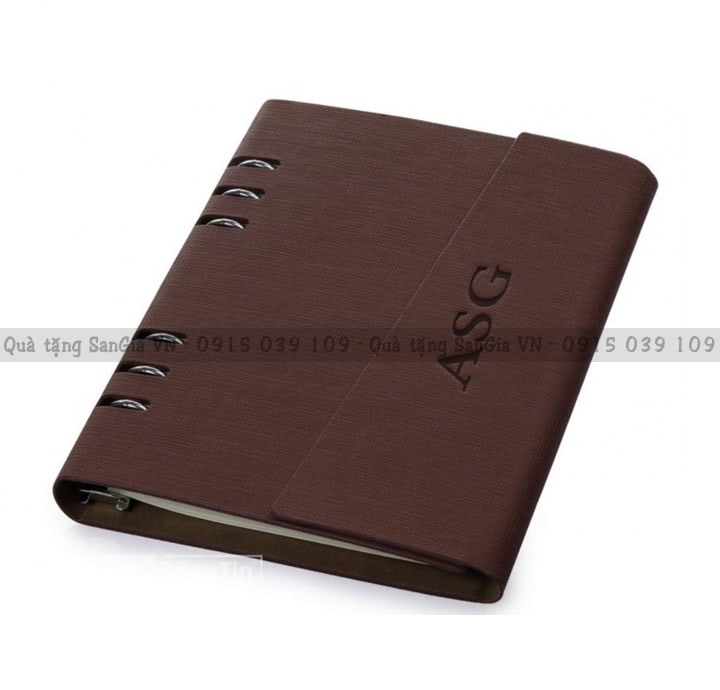 MẪU SỔ DA LÀM QUÀ TẶNG ĐỘC ĐÁO BÌA LỘ CÒNG DẬP LOGO ASG