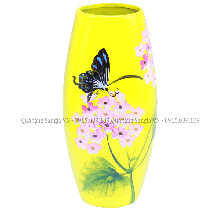 MẪU BÌNH HOA GỐM SỨ GIÁ SỈ IN LOGO DÁNG BẦU DỤC VẼ HOA