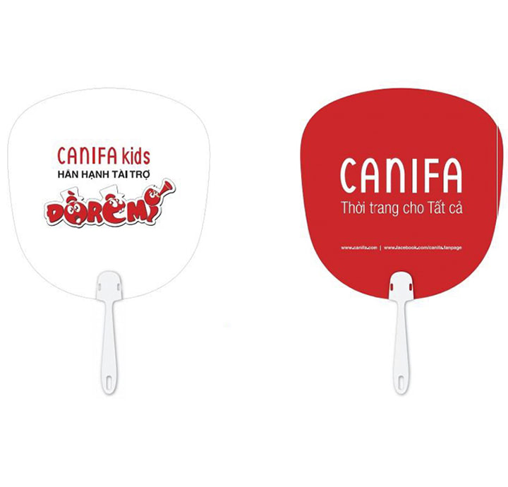 MẪU QUẠT NHỰA PP IN LOGO CANIFA